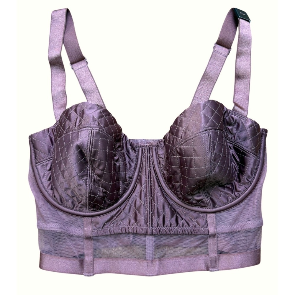 Victoria's Secret Very Sexy Quilted Balconet Bra Women 32DD Purple Mesh Bustier‎